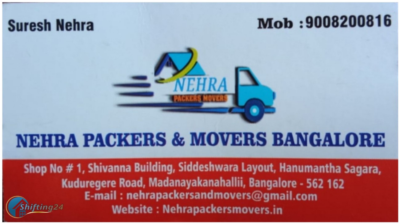 Nehra packers and movers in bangalore - Shifting 24